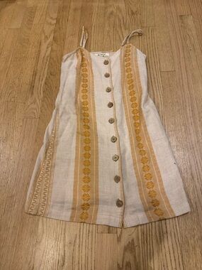 Rip Curl Cream Dress with Mustard Stitching